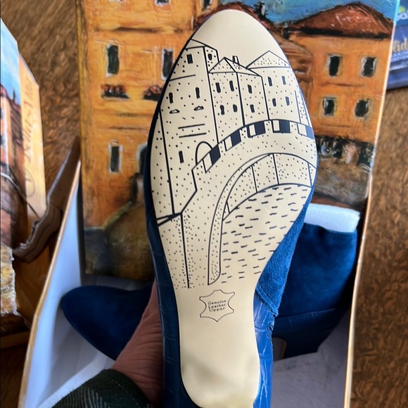 Elegant Blue Women's Ankle Boots - Picture 3 of 3